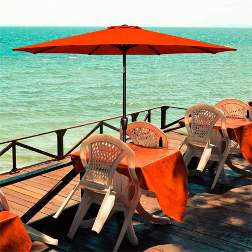 Arlmont & Co. Moriam Patio Umbrella Polyester Market Umbrella with Free